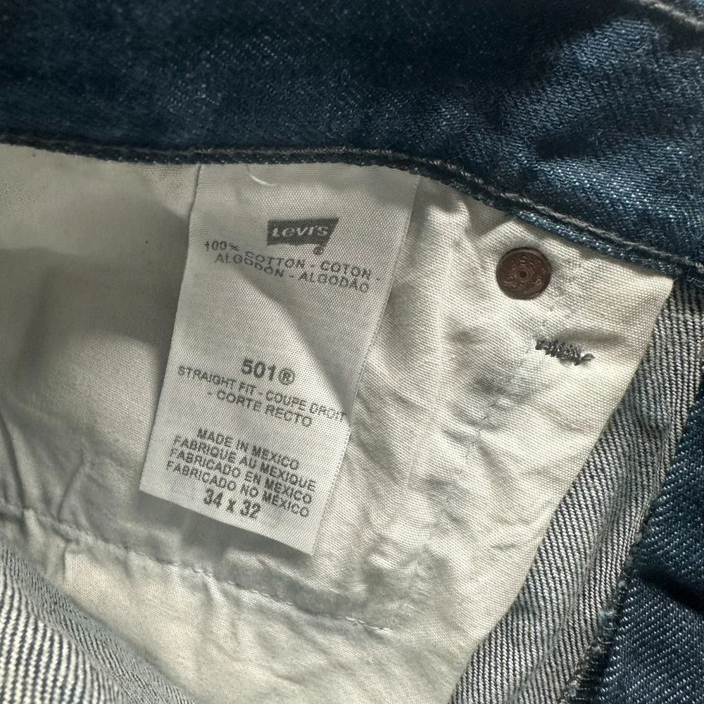 VTG Levi's 501 Jeans Mens 34x30 Blue Cotton Denim Straight Workwear Button-Fly